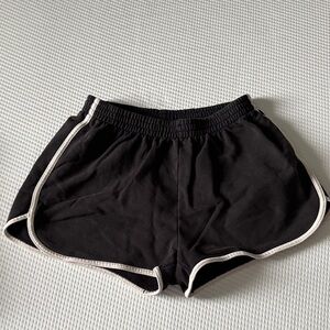 Aerie Black Athletic Shorts with White Trim